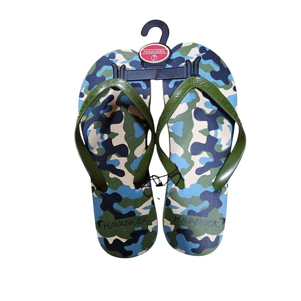 Havanera Men's Camo Flip Flops Size 7